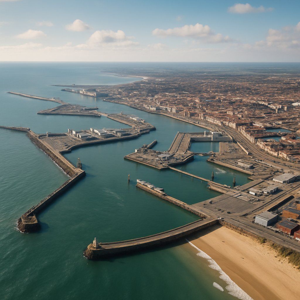 Calais Cruise Port - overhead view of the Calais itinerary stop located in the Europe - Western Europe cruising region