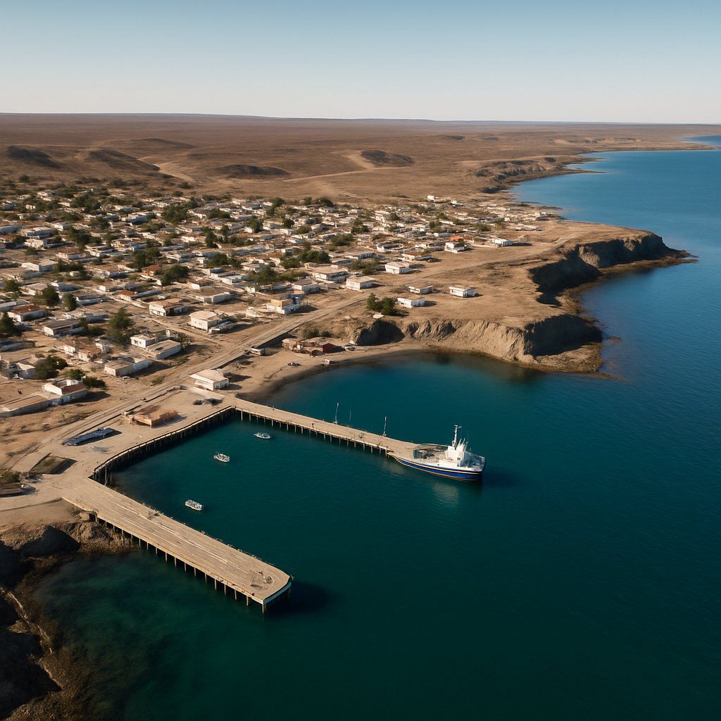 Camarones, Argentina Cruise Port - overhead view of the Camarones itinerary stop located in the South America cruising region