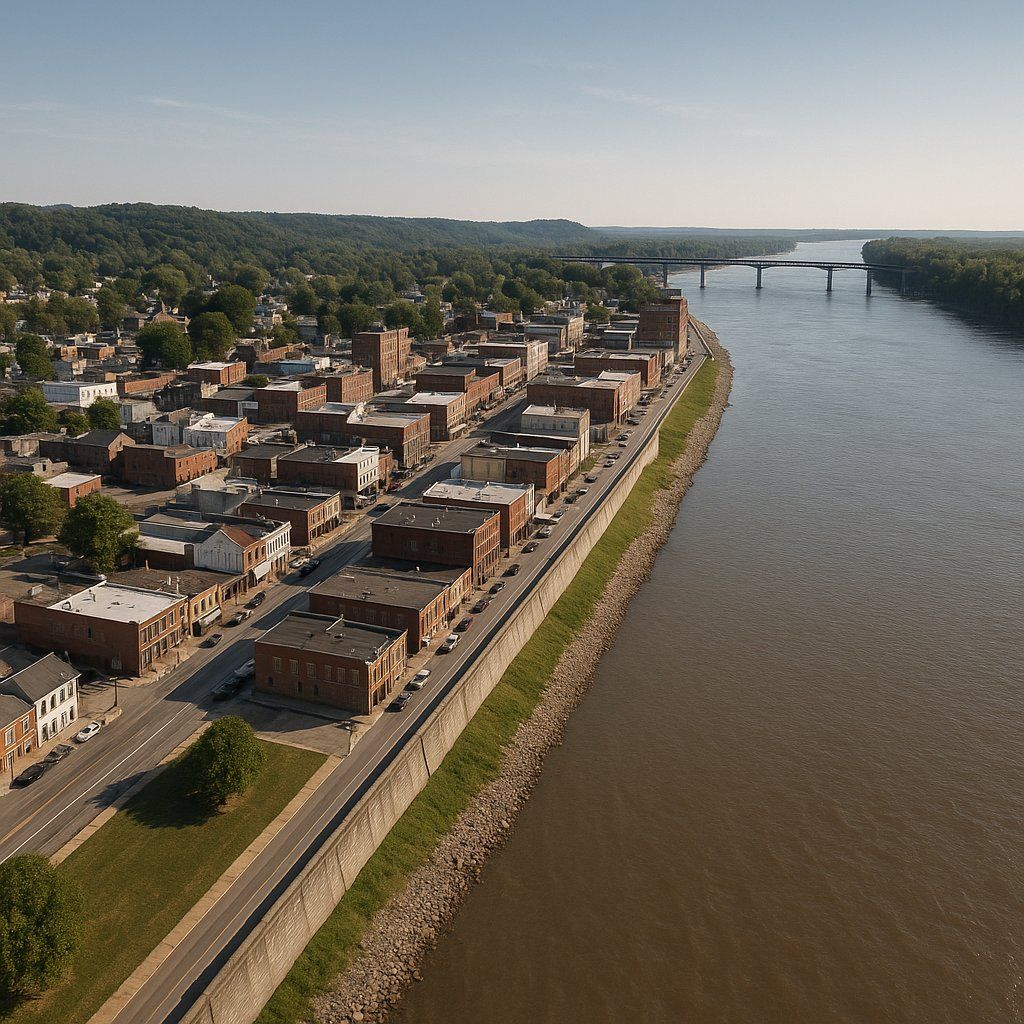 Cape Girardeau, Missouri Cruise Port - overhead view of the Cape Girardeau itinerary stop located in the River Cruises - United States cruising region