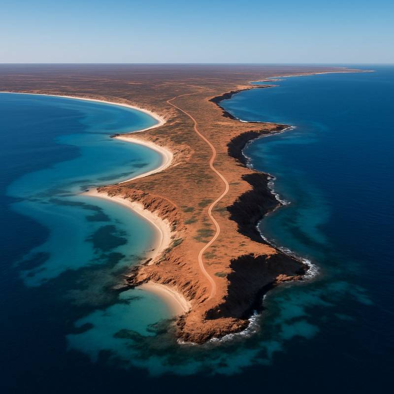 Cape Peron, Shark Bay, Australia Cruise Port - overhead view of the Cape Peron itinerary stop located in the South Pacific - Australia cruising region