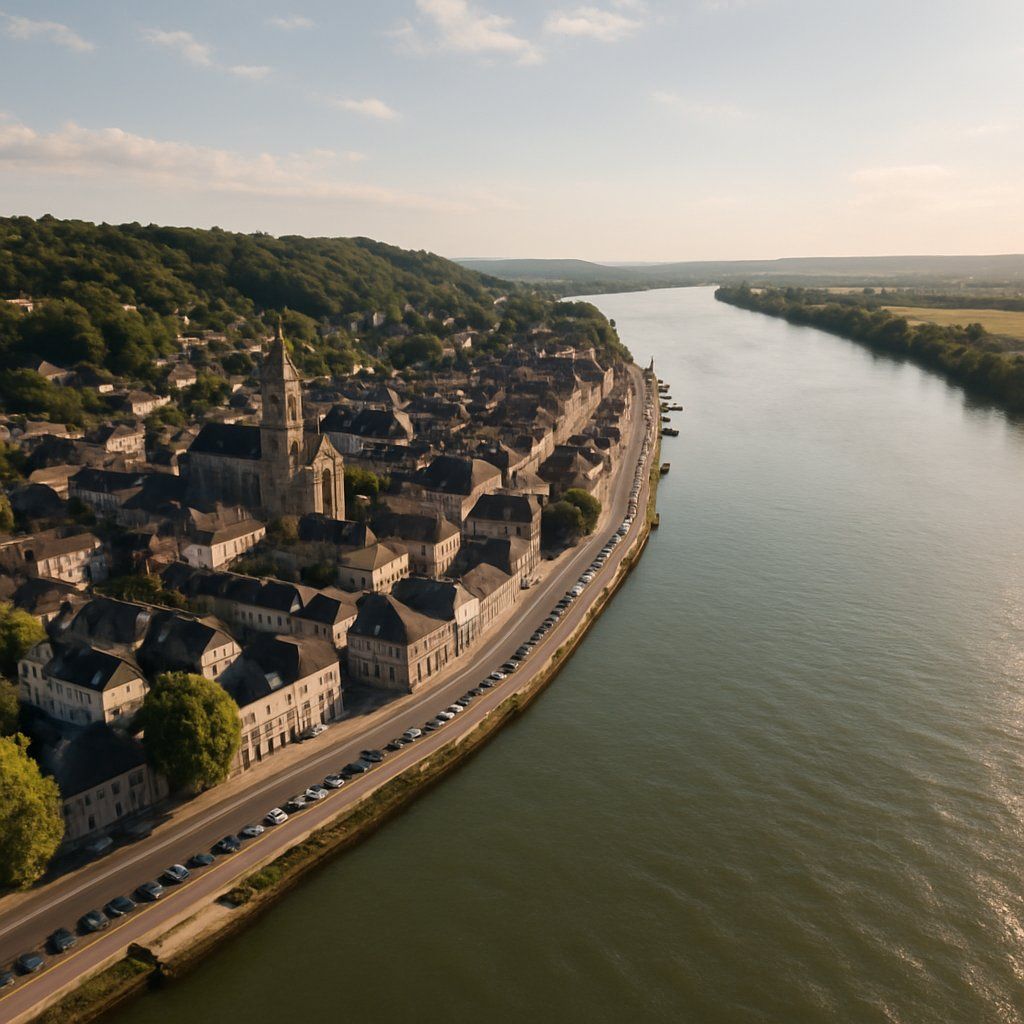 Caudebec, France Cruise Port - overhead view of the Caudebec itinerary stop located in the Europe - Western Europe cruising region