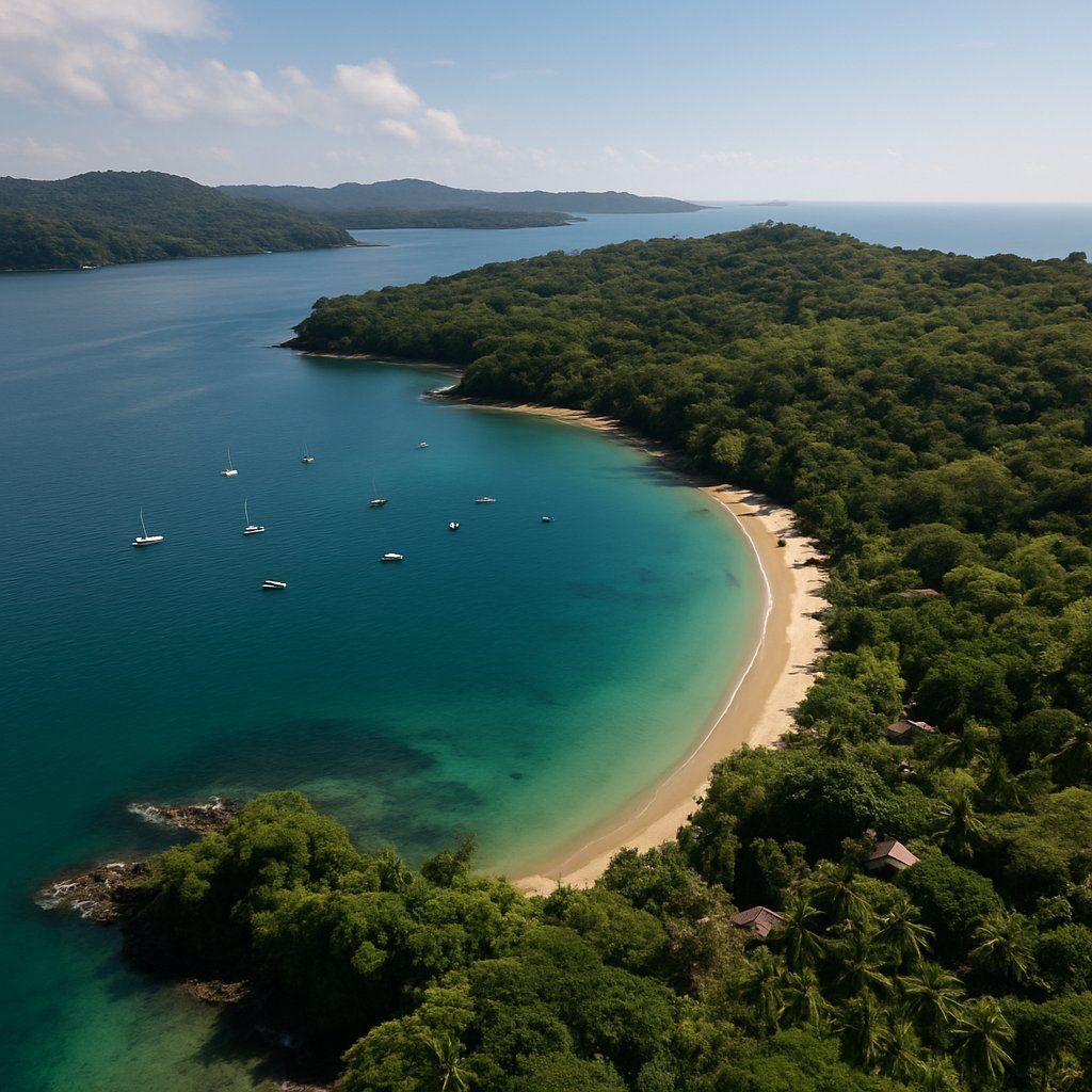 Cebaco Island, Panama Cruise Port - overhead view of the Cebaco Island itinerary stop located in the Central America, Panama Canal cruising region