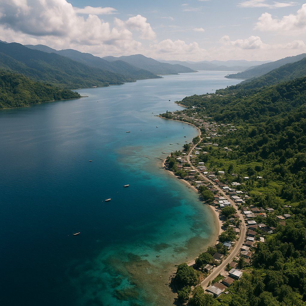 Cenderawasih Bay, Indonesia Cruise Port - overhead view of the Cenderawasih Bay itinerary stop located in the South Pacific cruising region