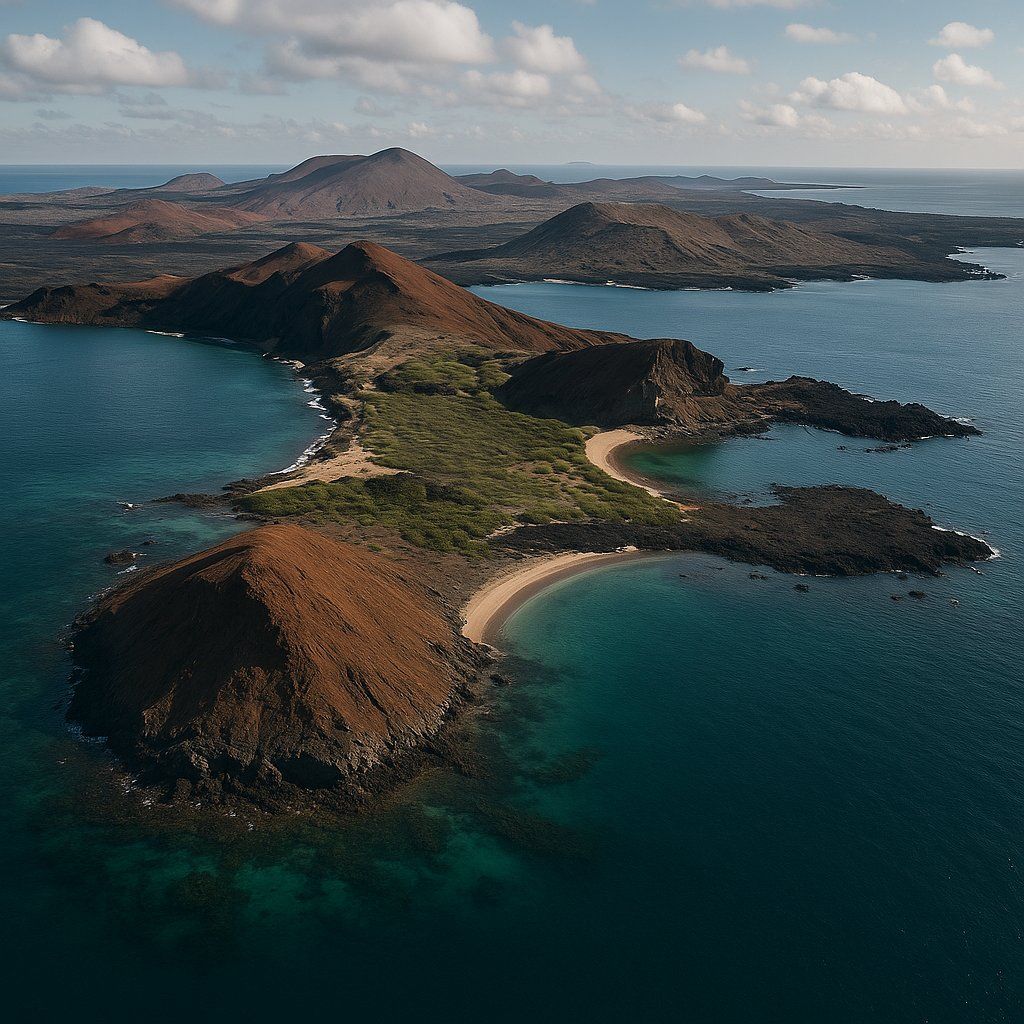 Cerro Dragon, Galapagos Cruise Port - overhead view of the Cerro Dragon itinerary stop located in the Galapagos cruising region