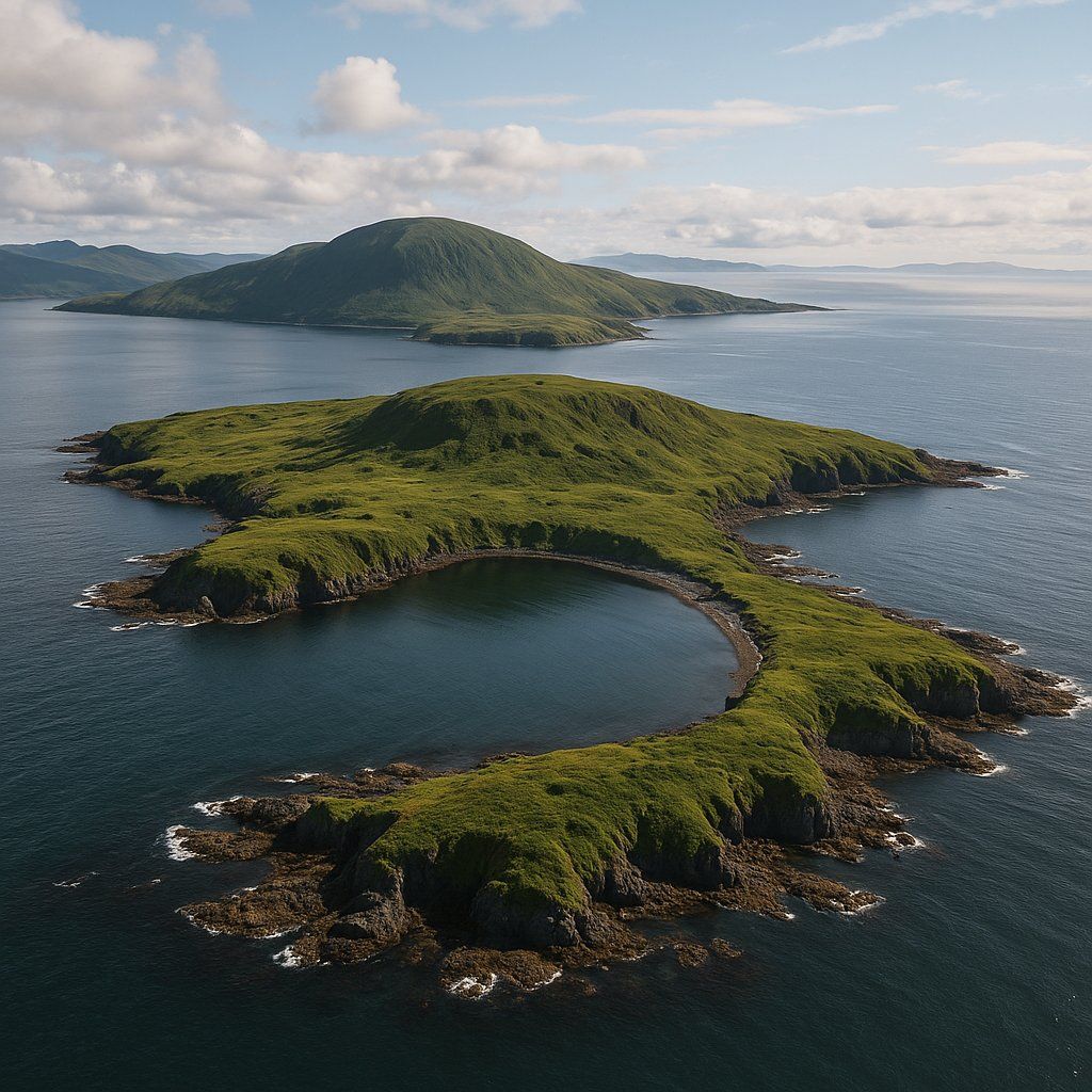 Chankliut Island, Alaska Cruise Port - overhead view of the Chankliut Isl itinerary stop located in the Alaska cruising region
