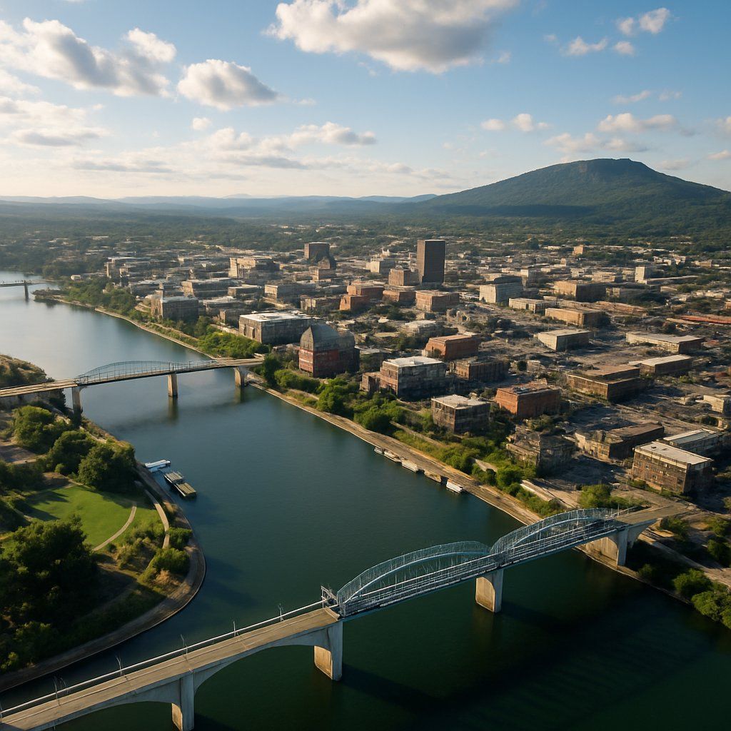 Chattanooga, Tennessee Cruise Port - overhead view of the Chattanooga itinerary stop located in the River Cruises - United States cruising region