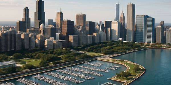Chicago, Illinois Cruise Port - overhead view of the Chicago itinerary stop located in the River Cruises - United States cruising region