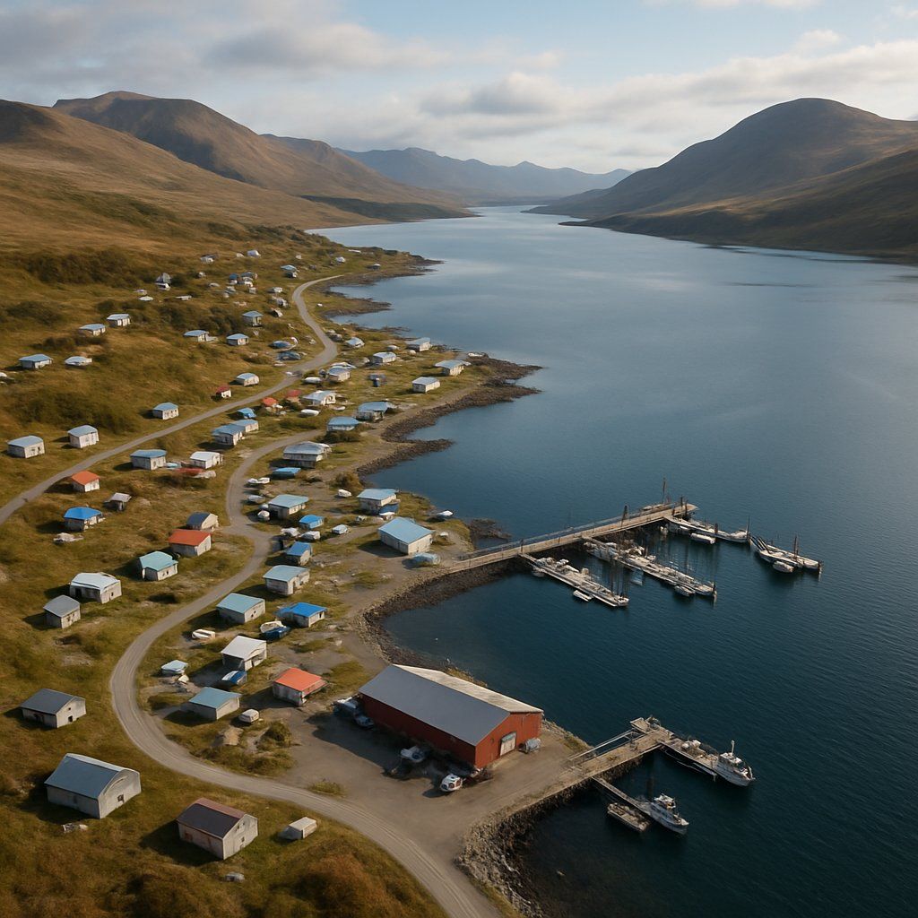 Chignik, Alaska Cruise Port - overhead view of the Chignik itinerary stop located in the Alaska cruising region