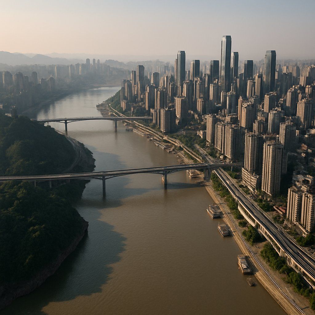 Chongqing, China Cruise Port - overhead view of the Chongqing itinerary stop located in the Other (Asia/Africa/Middle East) cruising region