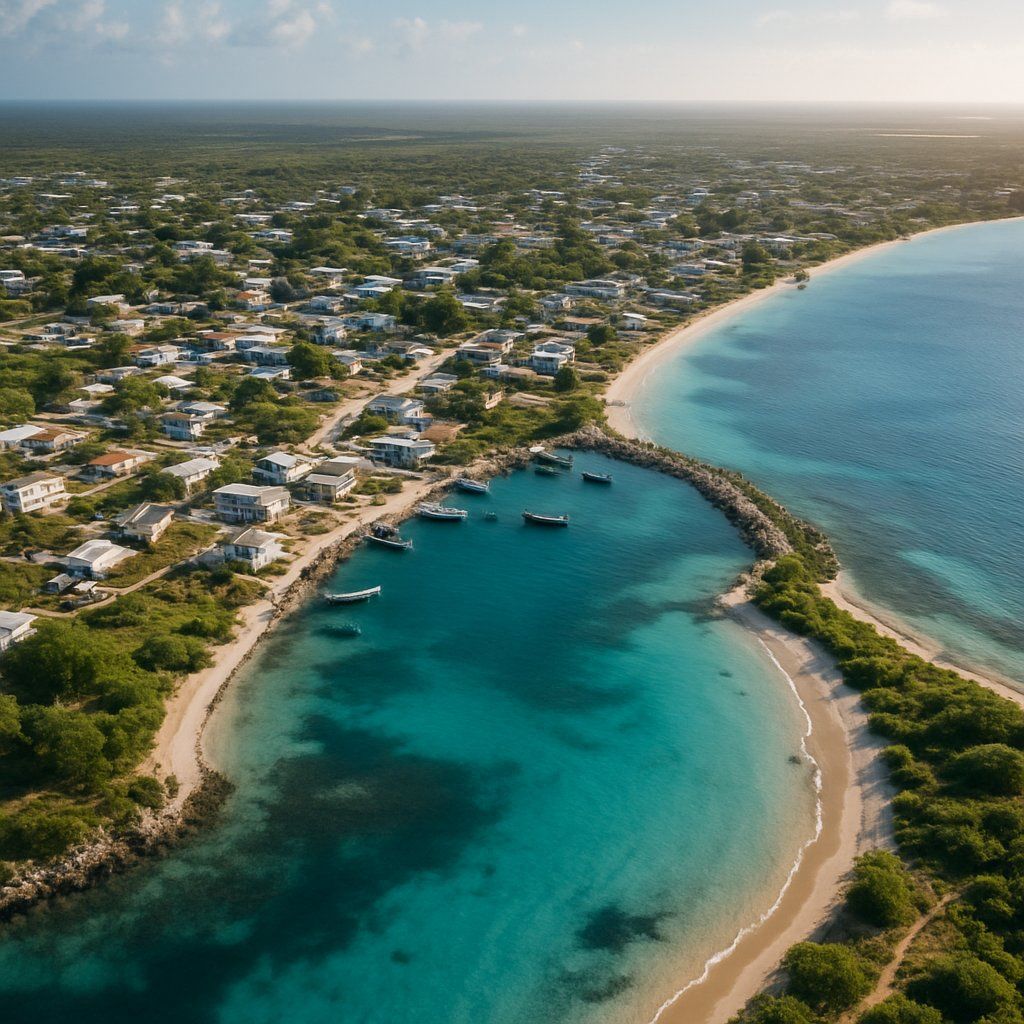 Codrington, Antigua Cruise Port - overhead view of the Codrington itinerary stop located in the Caribbean - Eastern cruising region