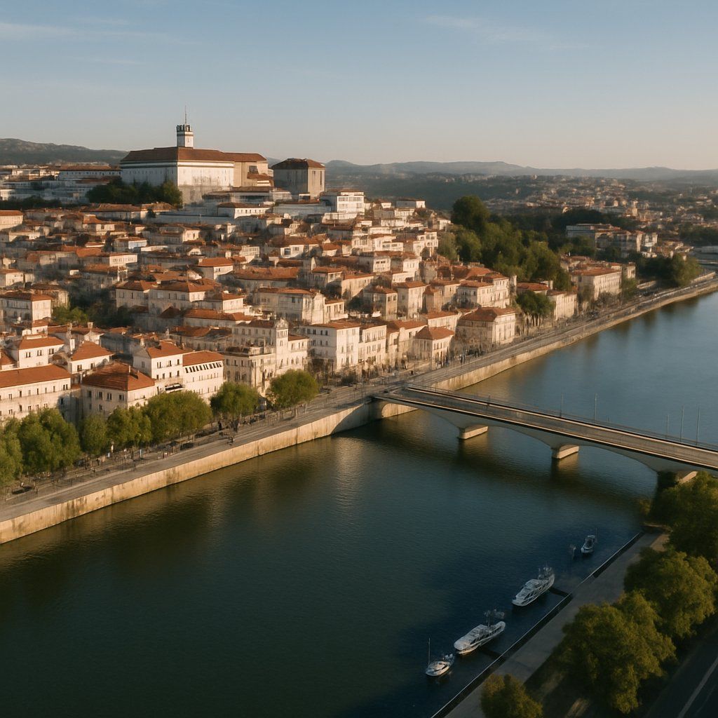 Coimbra, Portugal Cruise Port - overhead view of the Coimbra itinerary stop located in the Europe - Western Europe cruising region