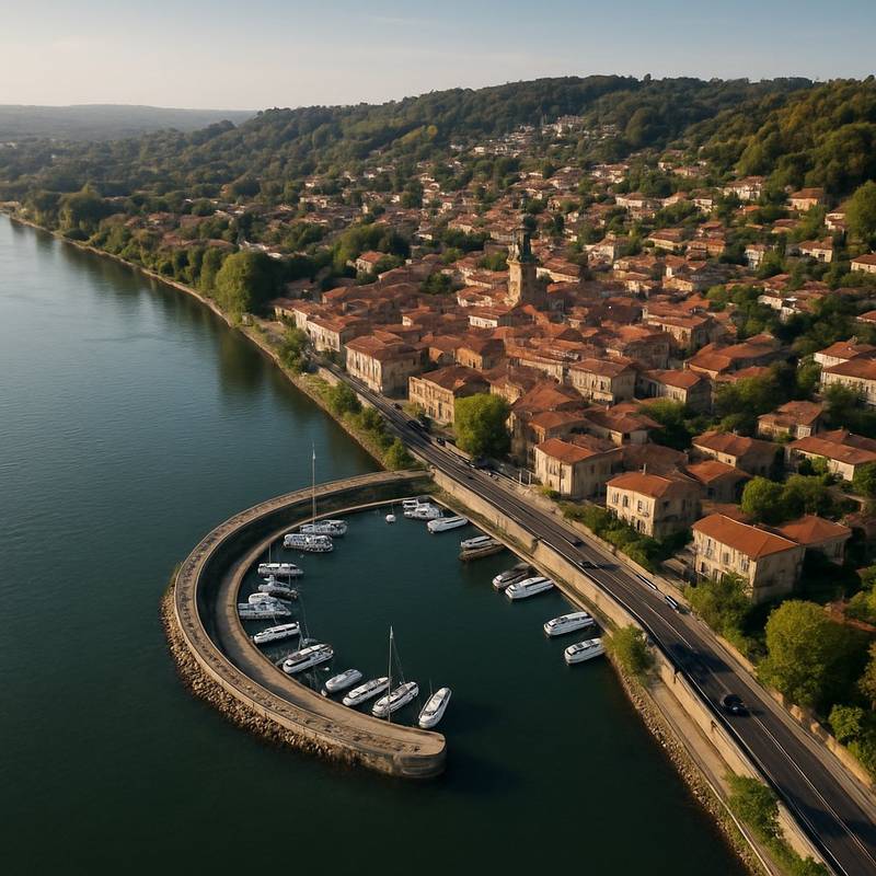 Collonges-Au-Mont-D'or, France Cruise Port - overhead view of the Collonges itinerary stop located in the Europe - Western Europe cruising region