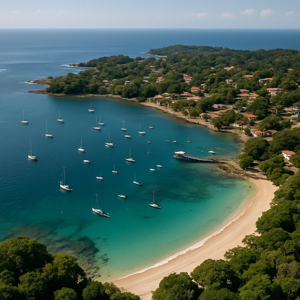 Contadora Island Cruise Port - overhead view of the Contadora Isl itinerary stop located in the Central America, Panama Canal cruising region