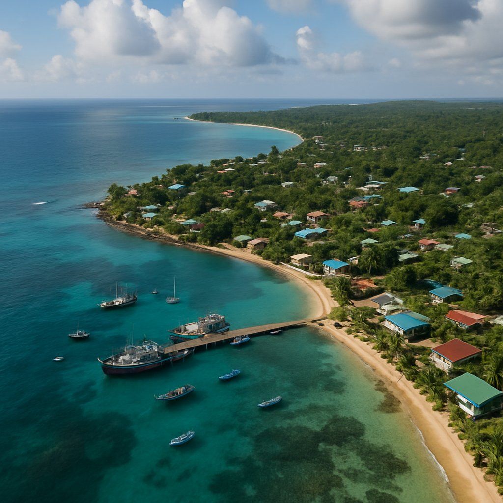 Corn Islands, Nicaragua Cruise Port - overhead view of the Corn Islands itinerary stop located in the Central America, Panama Canal cruising region
