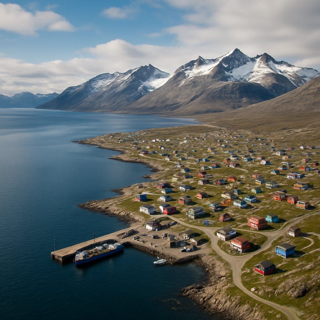 Cross Denmark Strait Cruise Port - overhead view of the Denmark Strait itinerary stop located in the Europe - Northern Europe cruising region