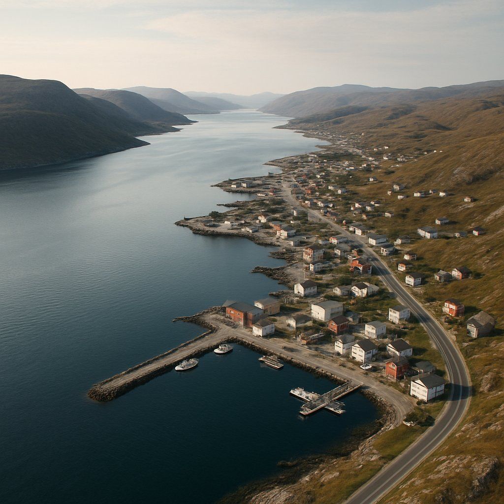 Cruise Amundsen Through Cruise Port - overhead view of the Amundsen Through itinerary stop located in the Canada, New England, New York cruising region