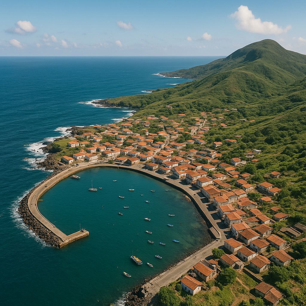 Cruise Atlantic Ocean Cruise Port - overhead view of the Atlantic Ocean itinerary stop located in the South America cruising region