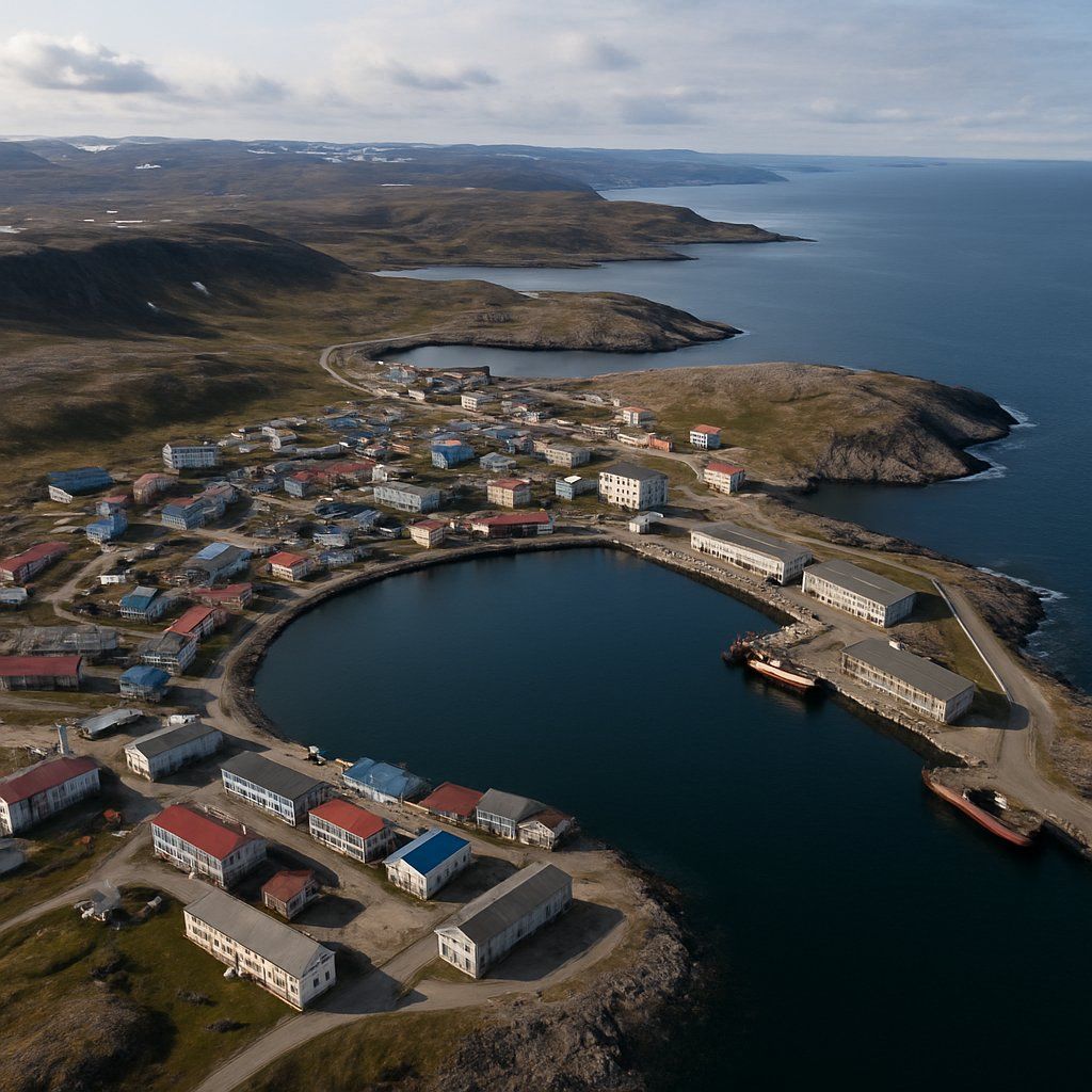 Cruise Barents Sea Cruise Port - overhead view of the Barents Sea itinerary stop located in the Europe - Northern Europe cruising region