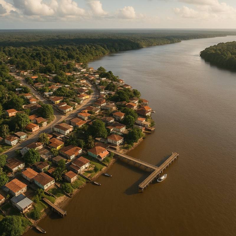 Cruise Barra Norte River Cruise Port - overhead view of the Barra Norte itinerary stop located in the South America cruising region