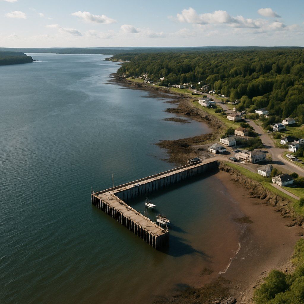 Cruise Bay Of Fundy Cruise Port - overhead view of the Bay Of Fundy itinerary stop located in the Canada, New England, New York cruising region