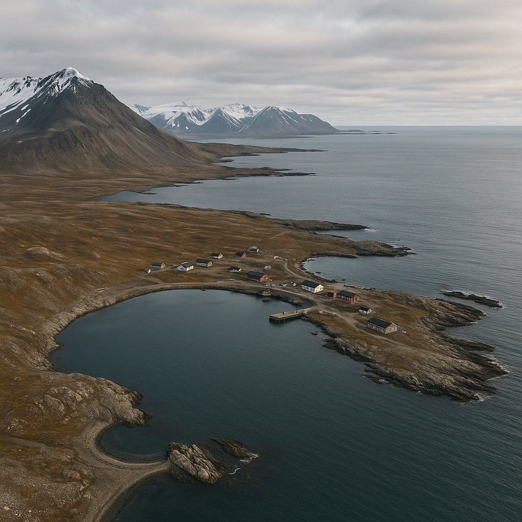 Cruise Bear Island Cruise Port - overhead view of the Bear Island itinerary stop located in the Europe - Northern Europe cruising region