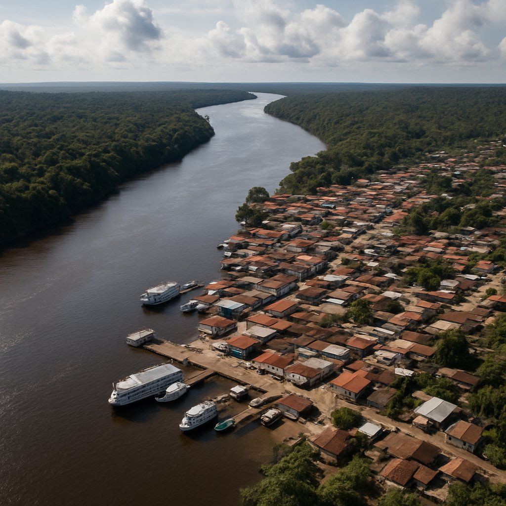 Cruise Breves Narrows Cruise Port - overhead view of the Breves Narrows itinerary stop located in the South America cruising region