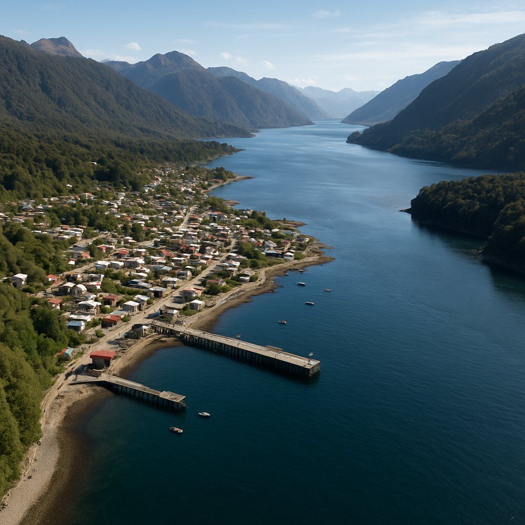 Cruise Canal Moraleda Cruise Port - overhead view of the Canal Moraleda itinerary stop located in the South America cruising region