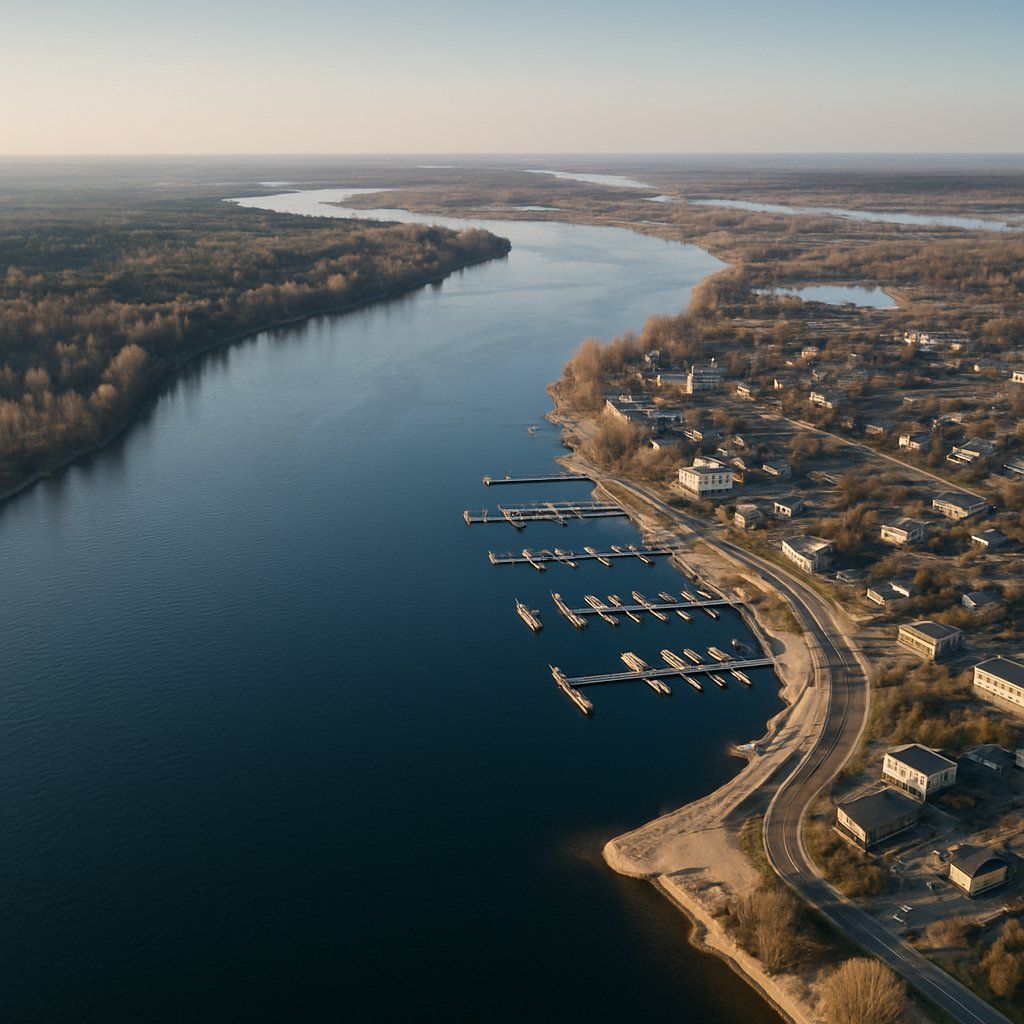 Cruise Dnieper River Cruise Port - overhead view of the Dnieper River itinerary stop located in the Europe - Eastern Europe cruising region