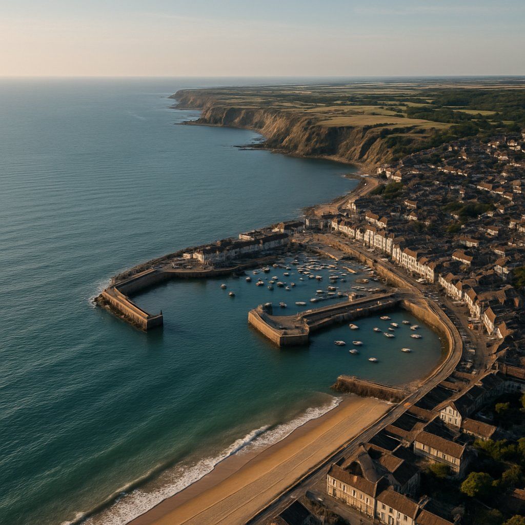 Cruise English Channel Cruise Port - overhead view of the English Channel itinerary stop located in the Europe - Western Europe cruising region