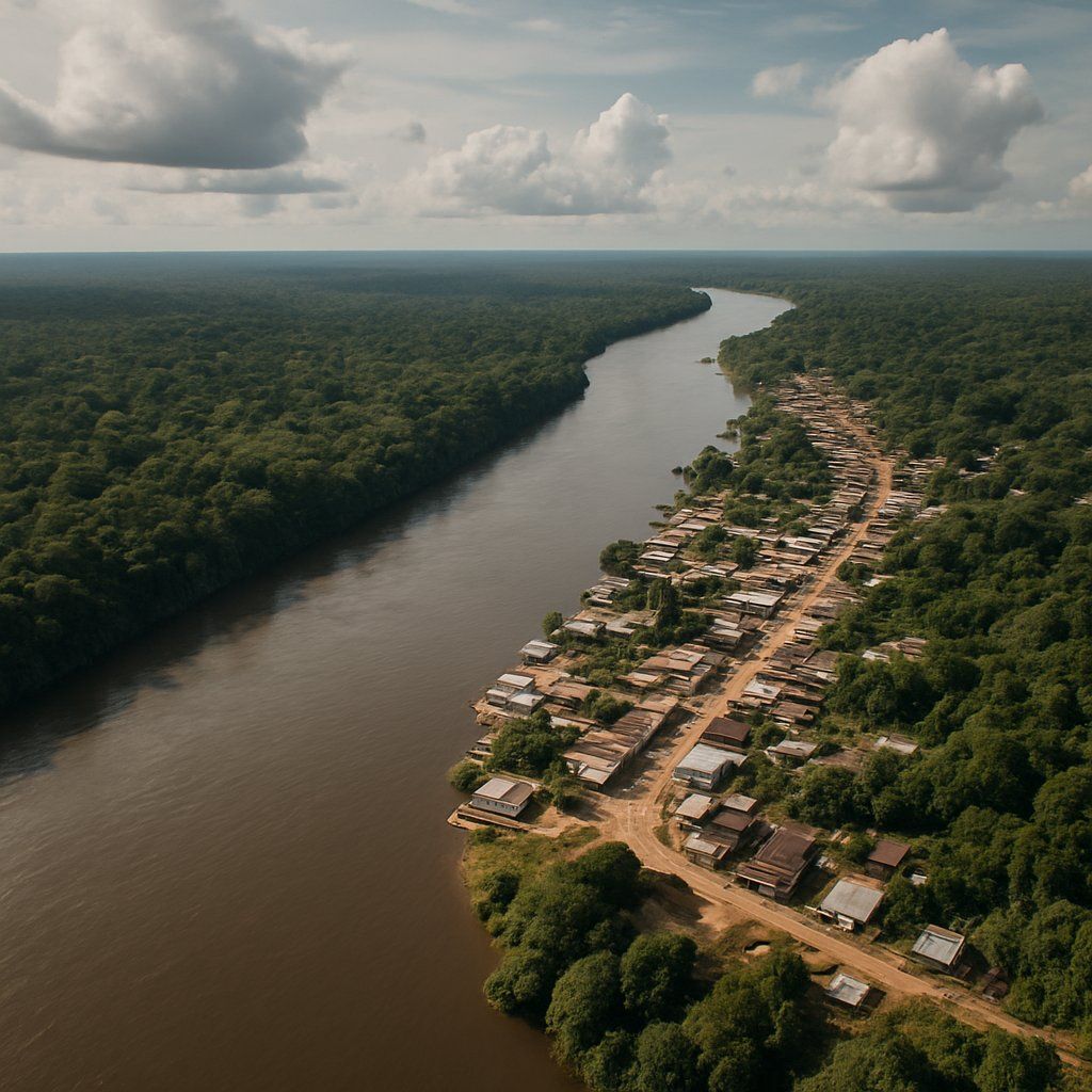 Cruise & Explore Amazon Jungle Cruise Port - overhead view of the Amazon Jungle itinerary stop located in the South America cruising region