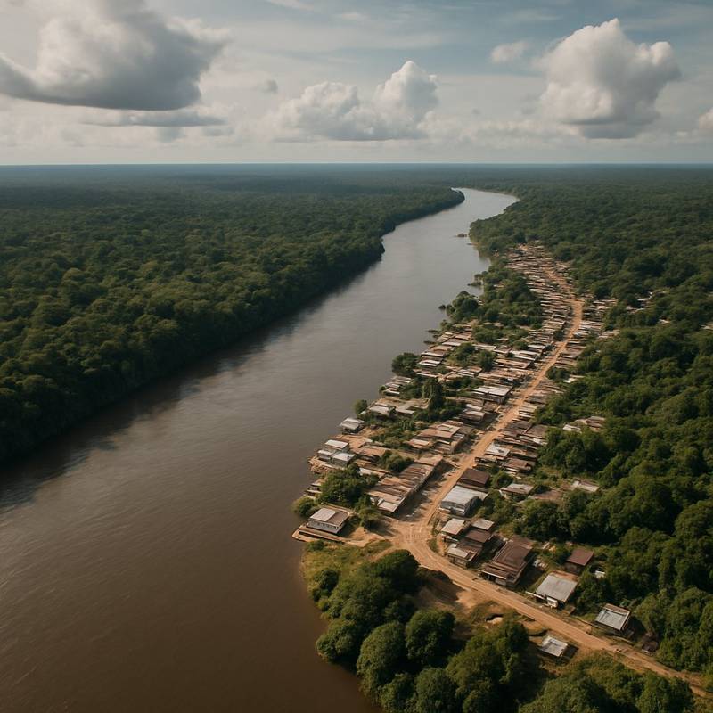Cruise & Explore Amazon Jungle Cruise Port - overhead view of the Amazon Jungle itinerary stop located in the South America cruising region
