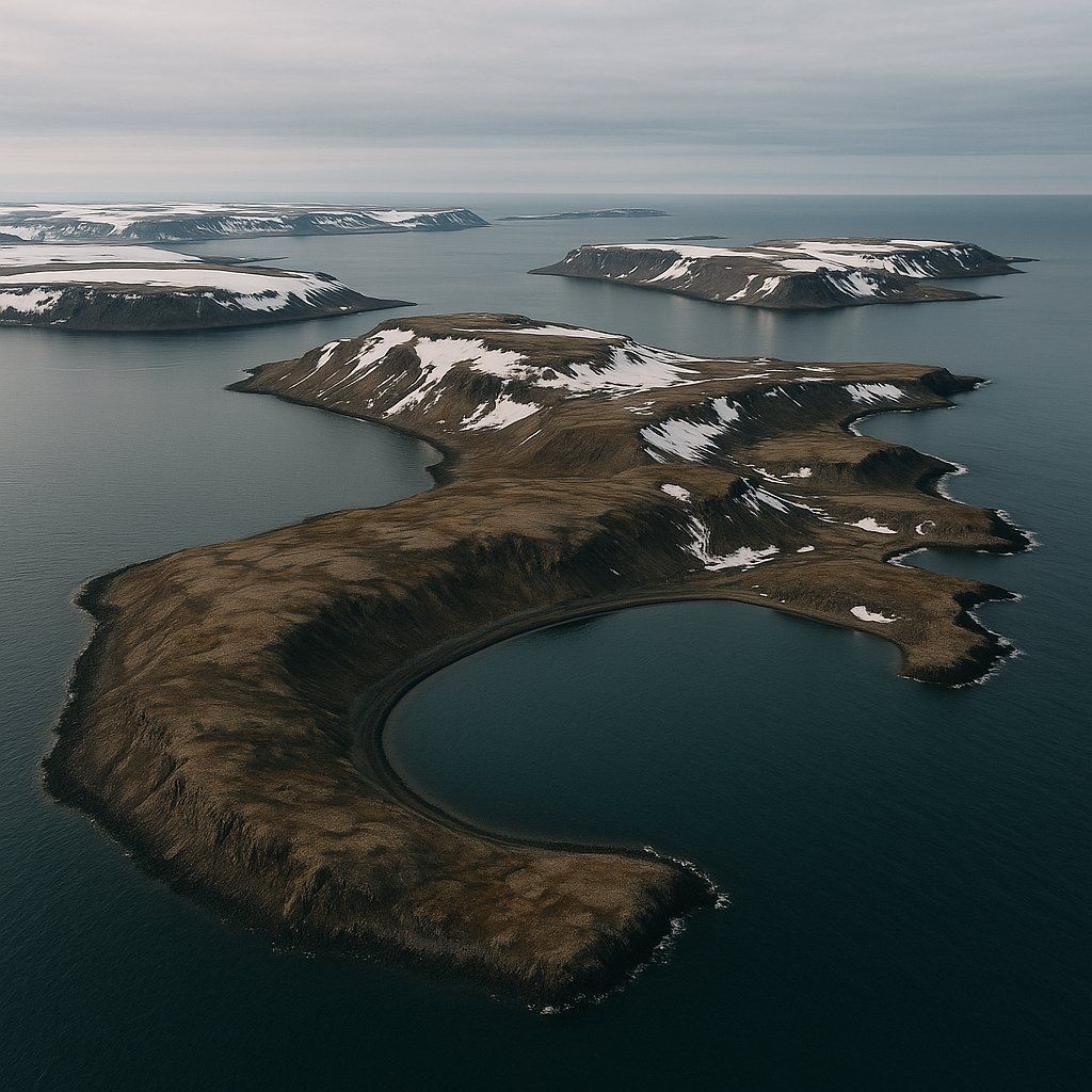 Cruise/explore Franz Josef Land Cruise Port - overhead view of the Franz Josef Land itinerary stop located in the Europe - Northern Europe cruising region