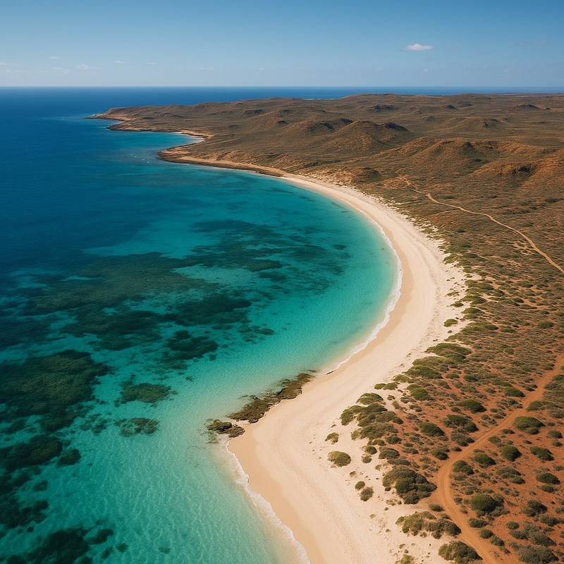 Cruise North Muiron Island, Australia Cruise Port - overhead view of the North Muiron itinerary stop located in the South Pacific - Australia cruising region