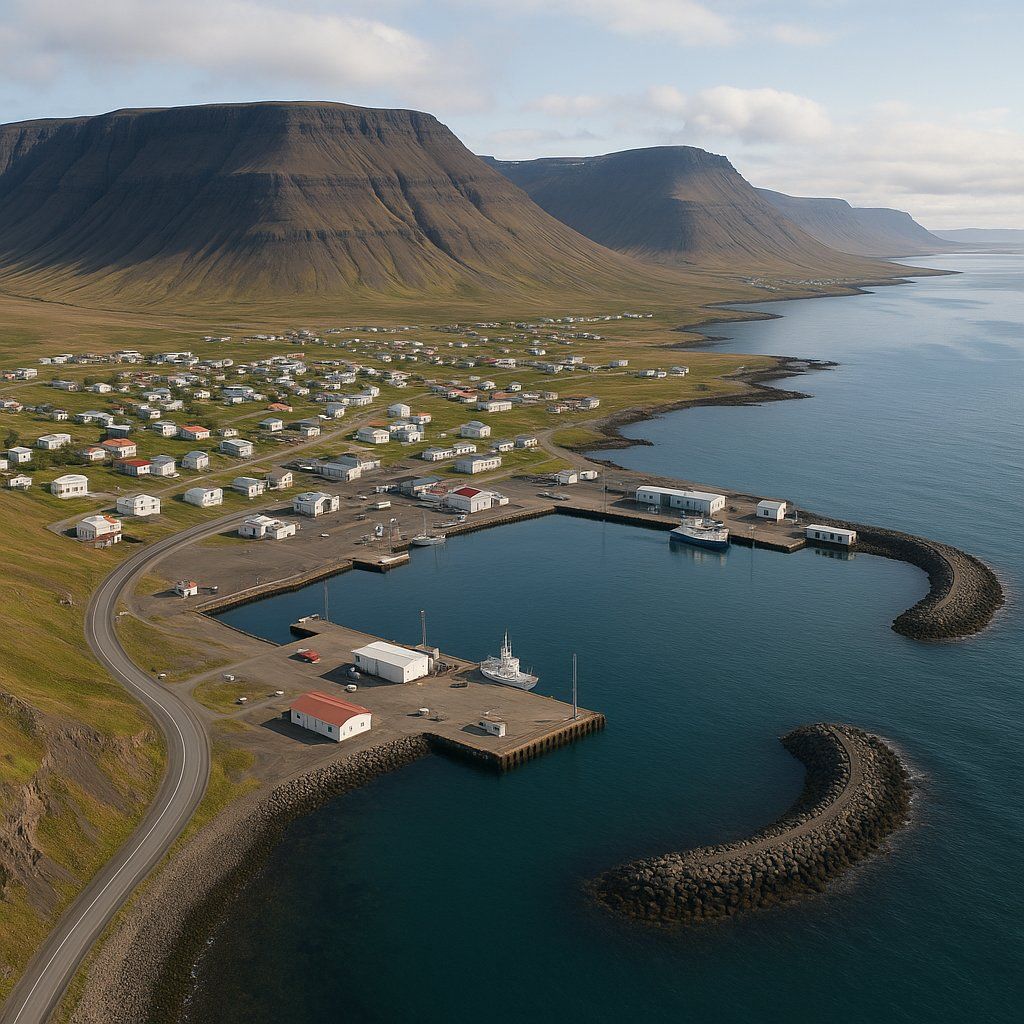 Cruise & Explore Northwest Iceland Cruise Port - overhead view of the Northwest Iceland itinerary stop located in the Polar Regions cruising region