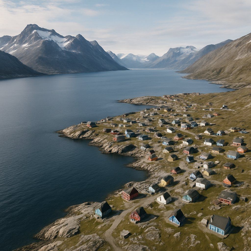 Cruise Greenland Coast Cruise Port - overhead view of the Greenland Coast itinerary stop located in the Polar Regions cruising region