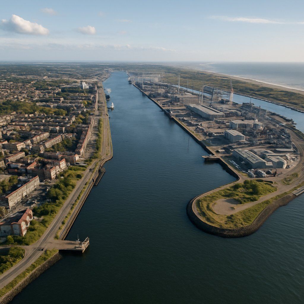 Cruise Ijmuiden Canal Cruise Port - overhead view of the Ijmuiden Canal itinerary stop located in the Europe - Western Europe cruising region