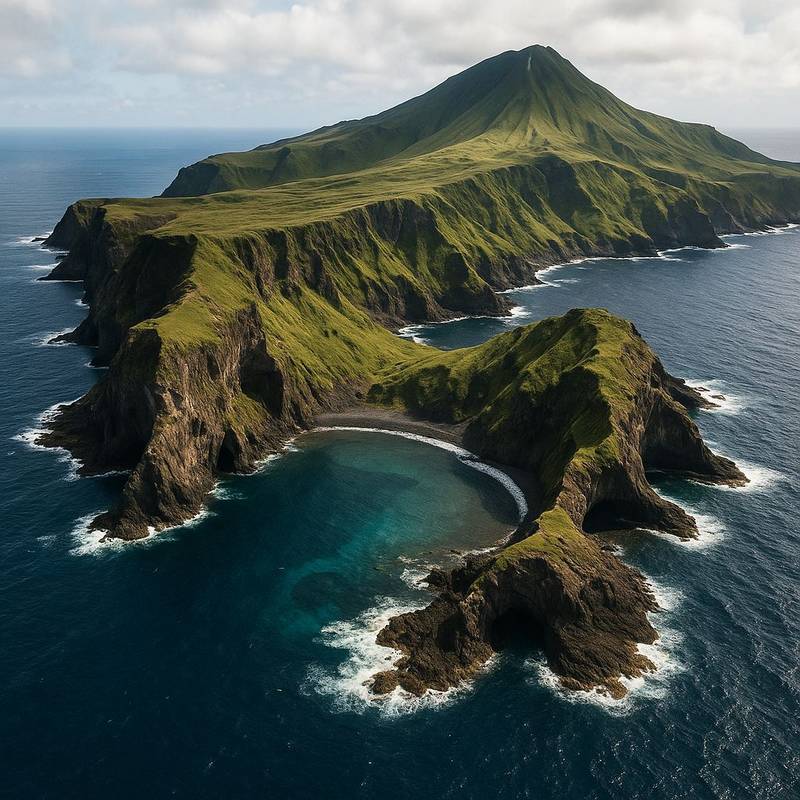 Cruise Inaccessible Island, Tristan da Cunha Group Cruise Port - overhead view of the Inaccessible Isl itinerary stop located in the Other (Asia/Africa/Middle East) cruising region