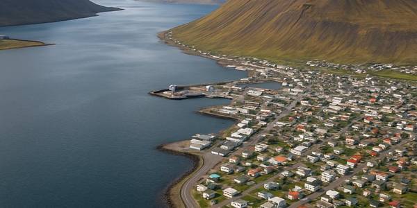 Cruising Isafjardurdjur Cruise Port - overhead view of the Isafjardurdjur itinerary stop located in the Polar Regions cruising region