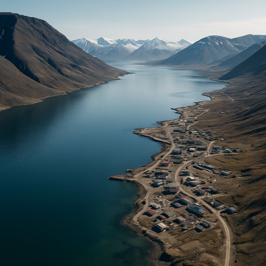 Cruise Isfjorden, Svalbard, Norway Cruise Port - overhead view of the Isfjorden itinerary stop located in the Europe - Northern Europe cruising region