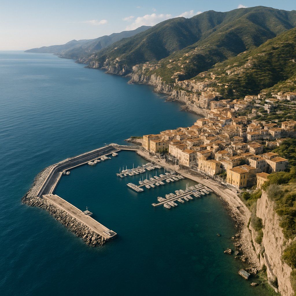 Cruise Mediterranean Sea Cruise Port - overhead view of the Mediterranean Sea itinerary stop located in the Europe - Mediterranean cruising region