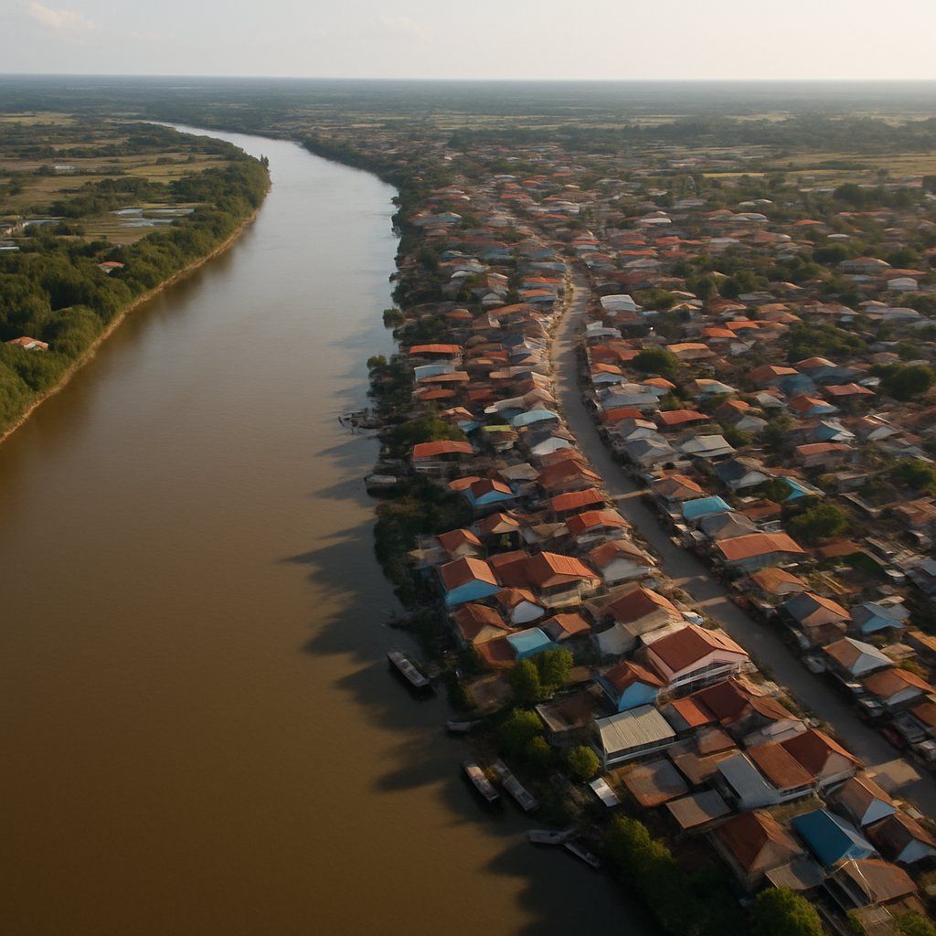 Cruise Mekong River Cruise Port - overhead view of the Mekong River itinerary stop located in the Other (Asia/Africa/Middle East) cruising region