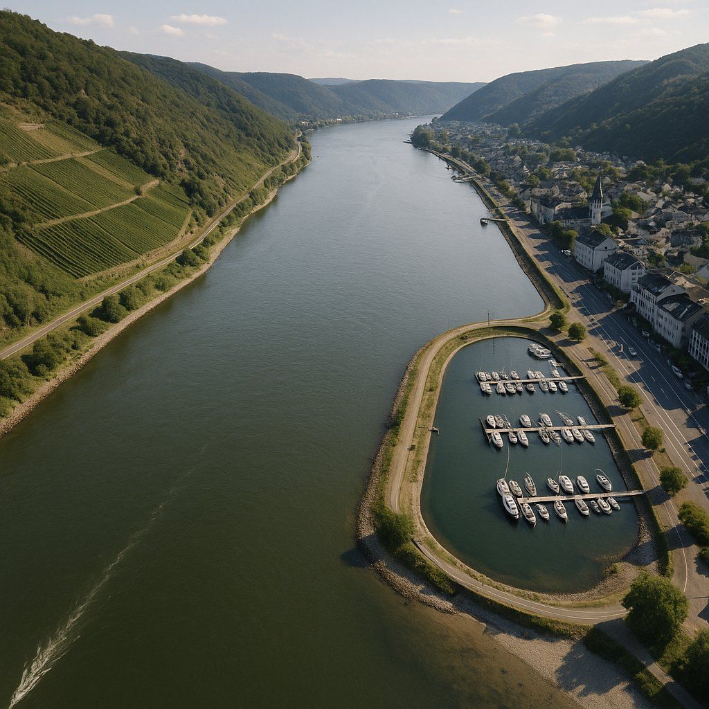 Cruise Middle Rhine River Cruise Port - overhead view of the Middle Rhine itinerary stop located in the Europe - Western Europe cruising region