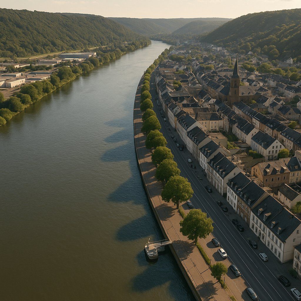 Cruise Moselle River Cruise Port - overhead view of the Moselle River itinerary stop located in the Europe - Western Europe cruising region