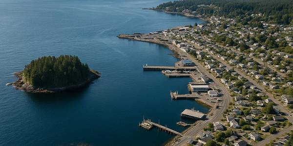 Cruise North Pacific Cruise Port - overhead view of the North Pacific itinerary stop located in the Transatlantic cruising region