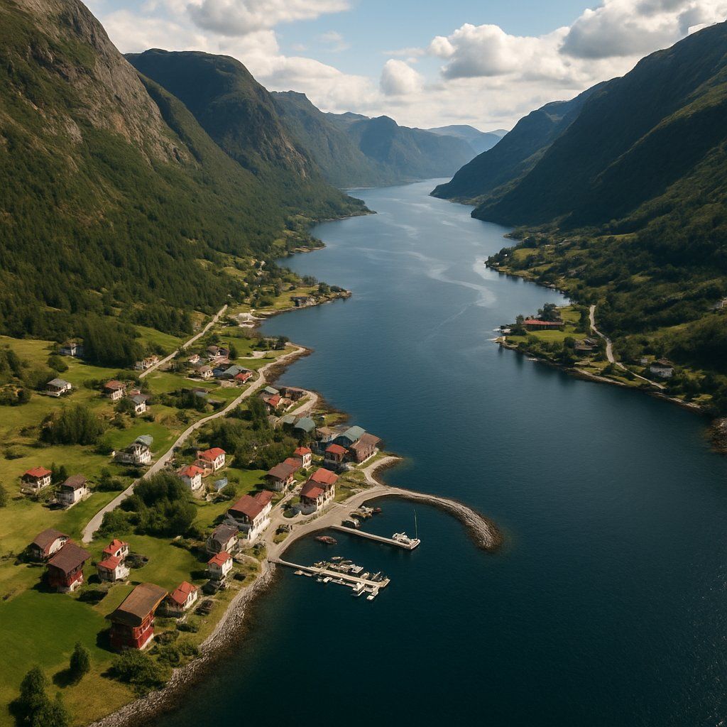 Cruise Norwegian Fjords Cruise Port - overhead view of the Norwegian Fjords itinerary stop located in the Europe - Northern Europe cruising region