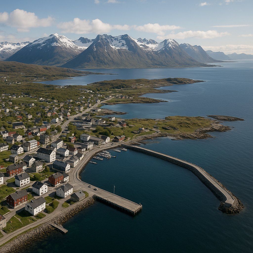 Cruise Norwegian Sea Cruise Port - overhead view of the Norwegian Sea itinerary stop located in the Europe - Northern Europe cruising region