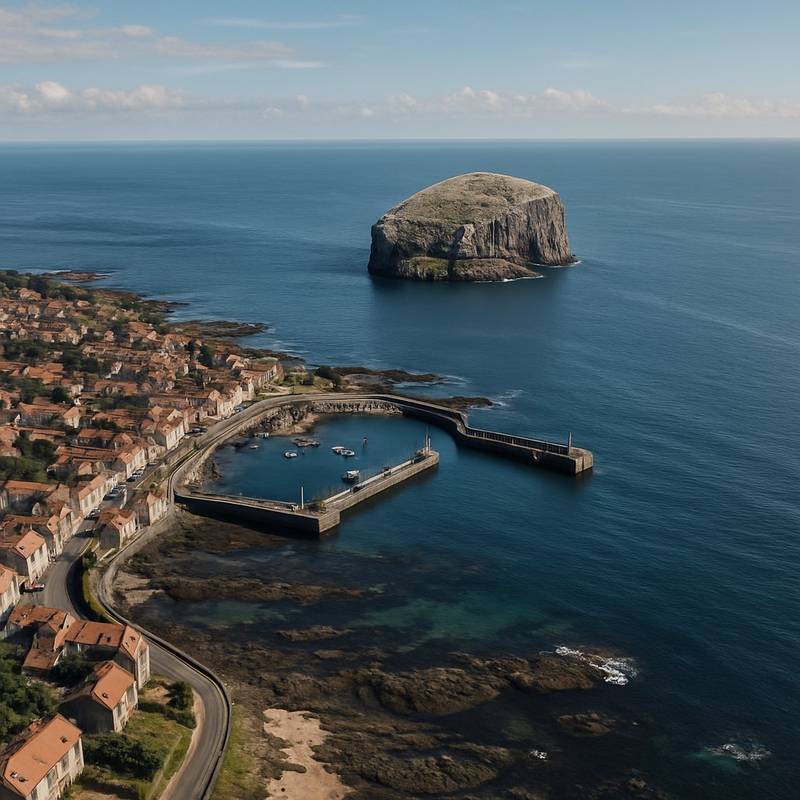 Cruise Past Bass Rock, Scotland Cruise Port - overhead view of the Bass Rock itinerary stop located in the Europe - Northern Europe cruising region