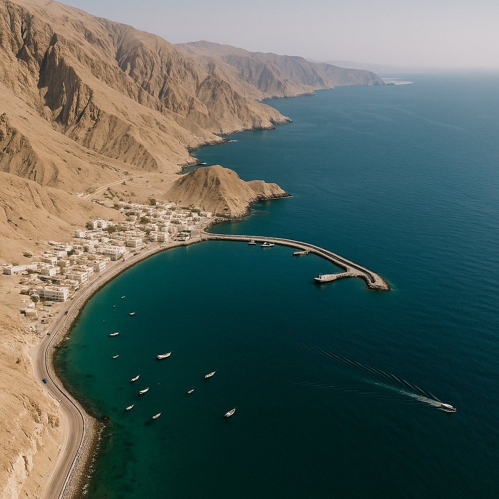Cruise Strait Of Hormuz Cruise Port - overhead view of the Strait Of Hormuz itinerary stop located in the Other (Asia/Africa/Middle East) cruising region