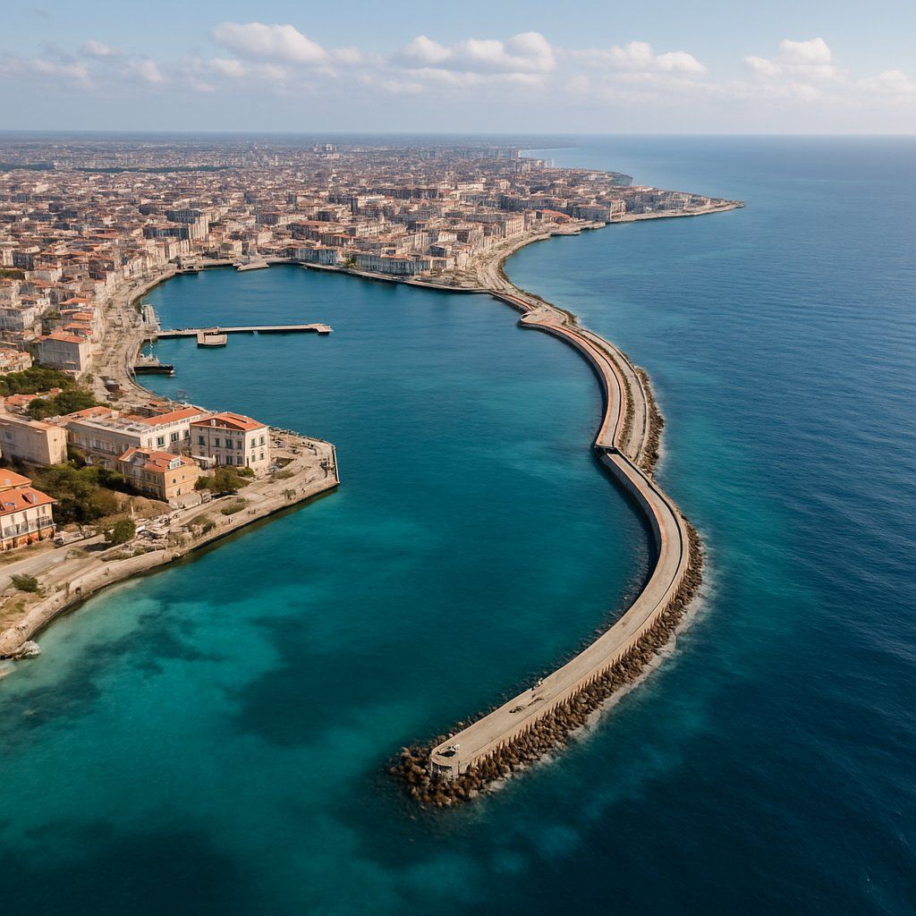 Cruise Straits Of Florida Cruise Port - overhead view of the Straits Of Flor itinerary stop located in the Caribbean - Western cruising region
