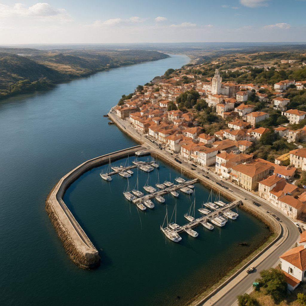 Cruise Tagus River Cruise Port - overhead view of the Tagus River itinerary stop located in the Europe - Western Europe cruising region